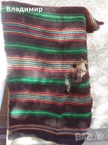 Автентични български фолклорни вещи: битови торбички, люлка/цедилка и черга/пътека, снимка 15 - Антикварни и старинни предмети - 52211375