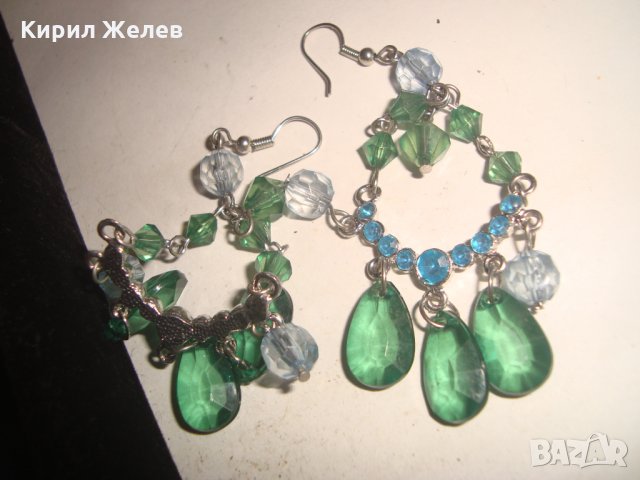 ВИНТИДЖ ОБЕЦИ с ЦВЕТНИ КРИСТАЛИ 18959, снимка 6 - Обеци - 31309245