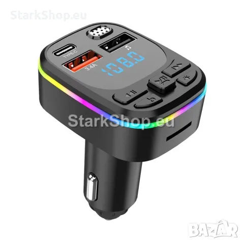 Трансмитер с Type-C, 2 x USB, Bluetooth RGB