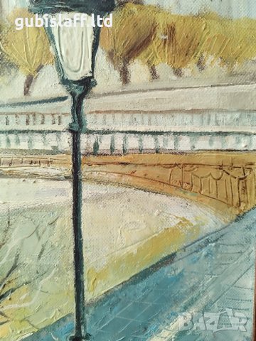 Картина "Париж с Нотр дам", худ. С. Мин.., 1997 г., снимка 5 - Картини - 44396055