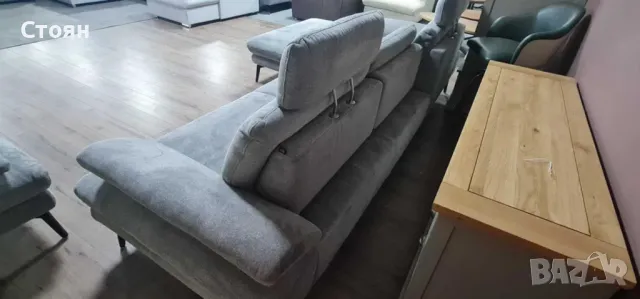 Сив комплект дивани от плат ъглов диван и тройка "Dieter Knoll", снимка 10 - Дивани и мека мебел - 48633100
