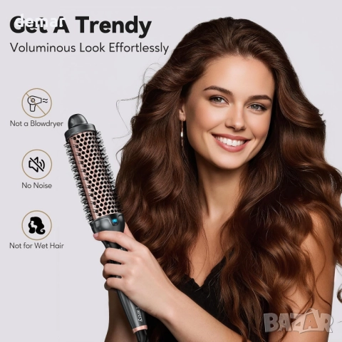 Термочетка Farery с изключително дълъг цилиндър, 38 мм, за средна и дълга коса, снимка 2 - Маши за коса - 52735716