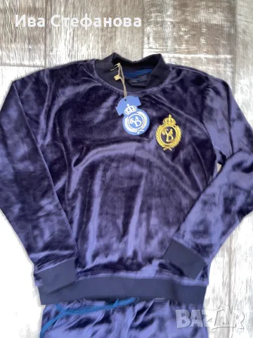 Нов плюшен тъмно син детски  сет комплект от две части , горнище и долнище кадифена прегръдка , снимка 3 - Детски комплекти - 47292165