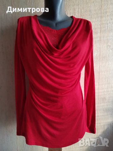 Красива червена блуза/туника, снимка 1 - Блузи с дълъг ръкав и пуловери - 36761398