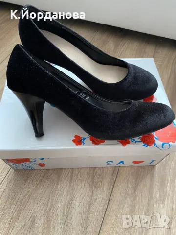 Дамски черни обувки на ток, снимка 2 - Дамски обувки на ток - 49179984