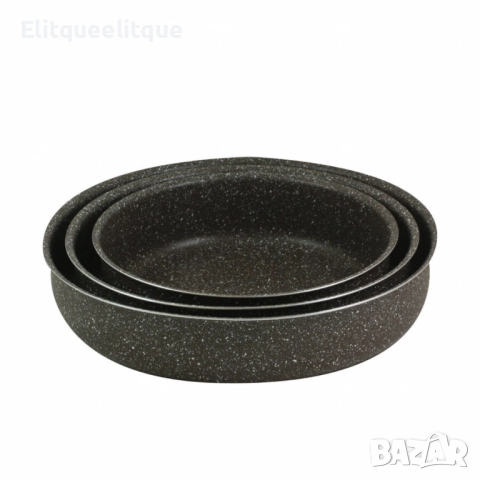 Комплект от 3бр алуминиеви тави с незалепващо покритие, снимка 7 - Съдове за готвене - 52346396