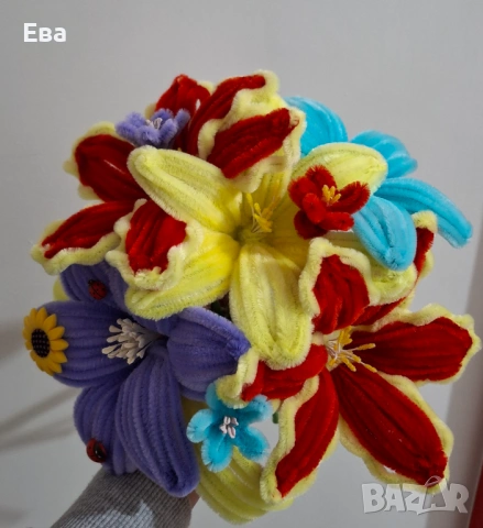 Ръчно изработени цветя, снимка 3 - Изкуствени цветя - 53101178