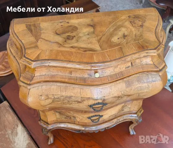 Италианско антикварно скринче "бомбе" , снимка 5 - Антикварни и старинни предмети - 55734626