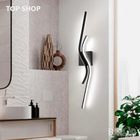 EIDISUNY LED стенна лампа, вътрешна модерна креативна, 80 см 26 W (студена бяла светлина), снимка 6 - Лед осветление - 49545391