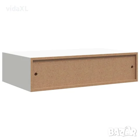 vidaXL Стенни рафтове с чекмеджета, 2 бр, бели, 40x23,5x10 см, МДФ, снимка 9 - Етажерки - 56146948