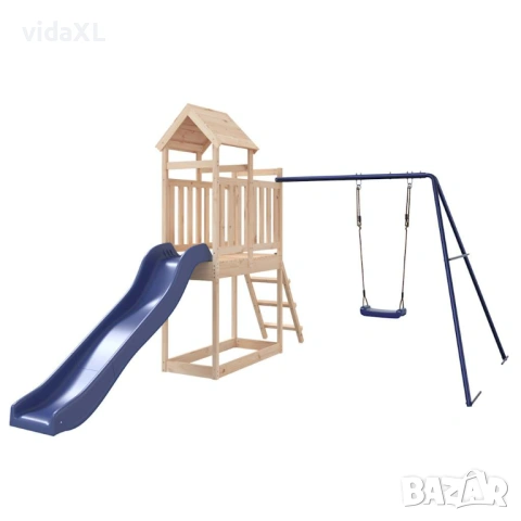 vidaXL Комбинирано детско съоръжение за игра на открито, бор масив(SKU:3155876)