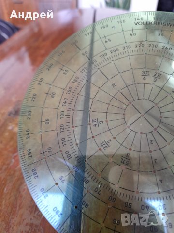 Стар кръгов транспортир, снимка 4 - Други ценни предмети - 40391397