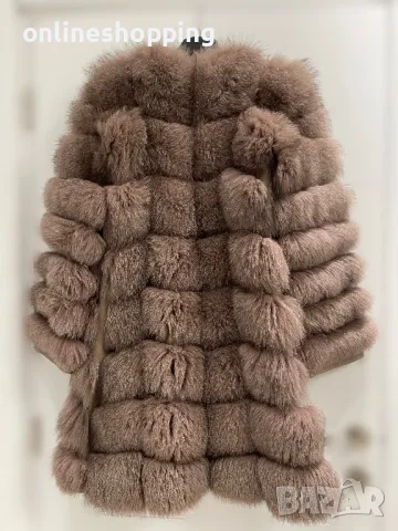 Дълго палто от естествен косъм с регулируеми ръкави, снимка 2 - Якета - 48449006