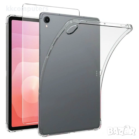 Прозрачен TPU калъф със скрийн протектор от закалено стъкло за Samsung Galaxy Tab S11