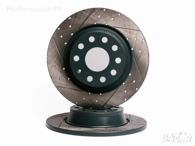 Надупчени и нарязани задни спирачни дискове 300ммх12мм Audi, Seat, Skoda, VW, снимка 1