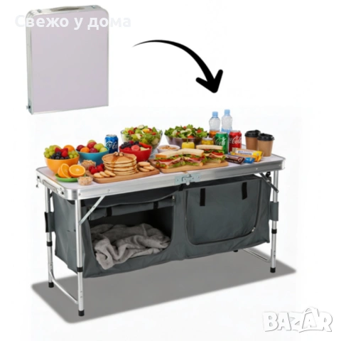 Сгъваем къмпинг шкаф – компактен, здрав и идеален за перфектен ред на открито, снимка 2 - Други стоки за дома - 54213464