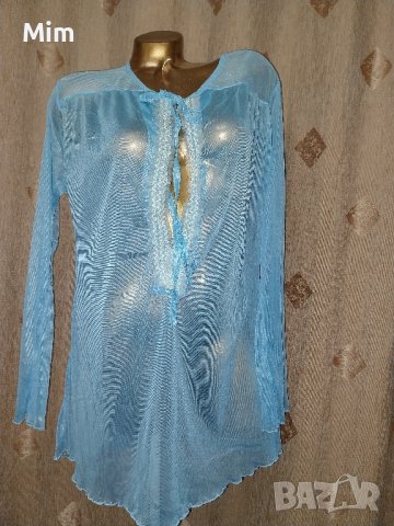 L/XL  Светло синя, прозрачна блуза/ туника/
