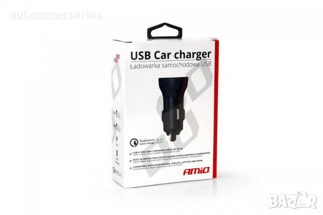 3000051870 Зарядно за кола USB-C Power Delivery PD и USB Quick Charge 3.0, снимка 4 - Аксесоари и консумативи - 30599629