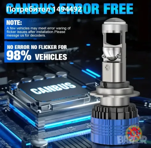 Ново +800% H4, H7,  прожекторни Led крушки, снимка 4 - Части - 48285183