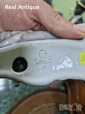 Уникална рядка антикварна колекционерска порцеланова полска фигура статуетка , снимка 9 - Статуетки - 49485942