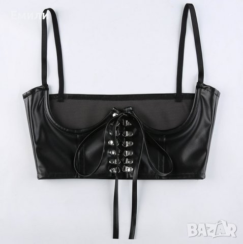 Кожен харнес корсет колан с връзки и презрамки р-р M/L, снимка 2 - Корсети, бюстиета, топове - 42729595