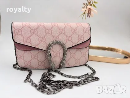 Gucci Нова Розова Дамска Кожена Чанта Гучи 