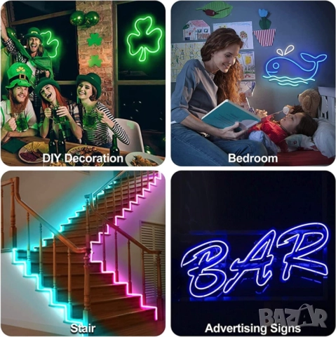 Неонови LED лентови светлини , снимка 16 - Лед осветление - 51992579