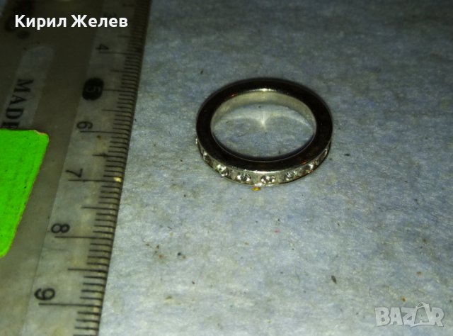 ФЕШЪН АРТ ПРЪСТЕН ХАЛКА БЛАГОРОДНА СТОМАНА с БЯЛА ПОЗЛАТА и ИСКРЯЩИ ФАСЕТИРАНИ ЦИРКОНИ 39257, снимка 10 - Пръстени - 42090155