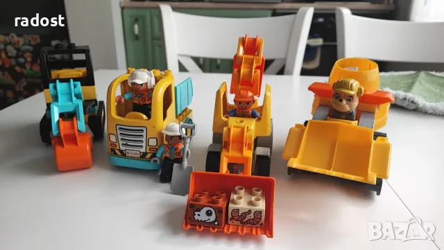 Строителни машини: LEGO DUPLO (10811 + 10931) + Mega Bloks PAW Patrol Rubble (100% съвместими)