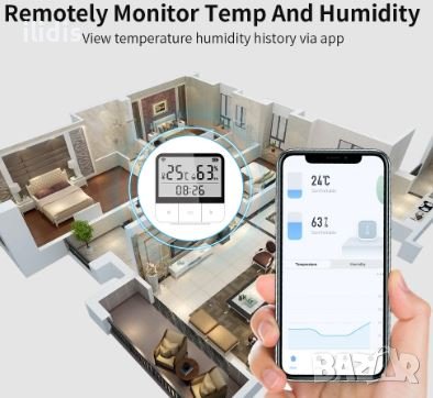 wi- Fi  безжичен термометър с влагомер за инкубатор с аларма  на батерии за люпене  папагали и др., снимка 6 - Други инструменти - 40454404