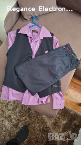 Мъжки костюм без сако – риза, елек и панталон, снимка 8 - Костюми - 52914560