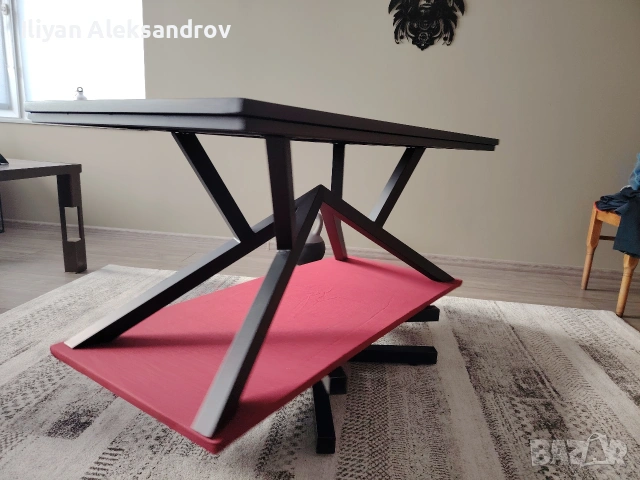 Метална холна маса с керамичен плот