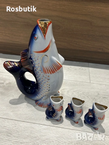 Съветски хит порцеланов сервиз рибки , снимка 3 - Колекции - 53354751