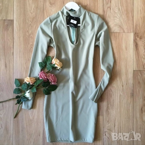 Разпродажба спешно! Нова рокля с дълъг ръкав, еластична S/M, снимка 3 - Рокли - 52841136