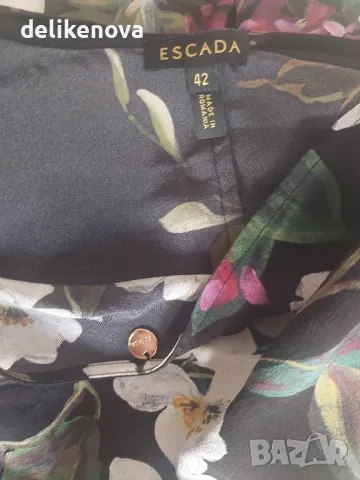 ESCADA Original Size L 100% Коприна Страхотен топ, снимка 5 - Потници - 47188438