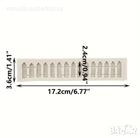 Дървена ограда Силиконов молд форма за фондан за декорация на торта , снимка 2 - Форми - 48050702