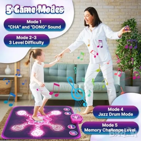 Нова Танцова постелка за деца - светеща музикална игра 3-10 години, снимка 7 - Други - 47531405