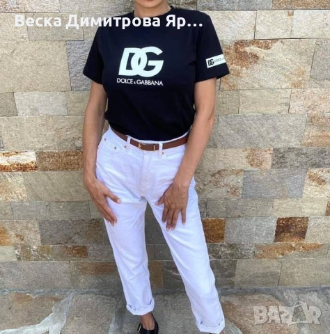 Дамски тениски Памук Права кройка, снимка 2 - Тениски - 52628174