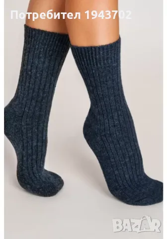 Вълнени дамски чорапи в тъмносин цвят SW001 NOVITI