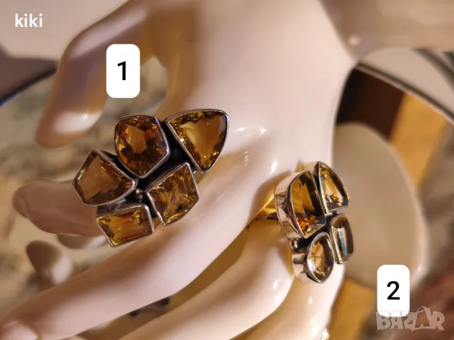 Сребърни пръстени с естествени камъни, снимка 1