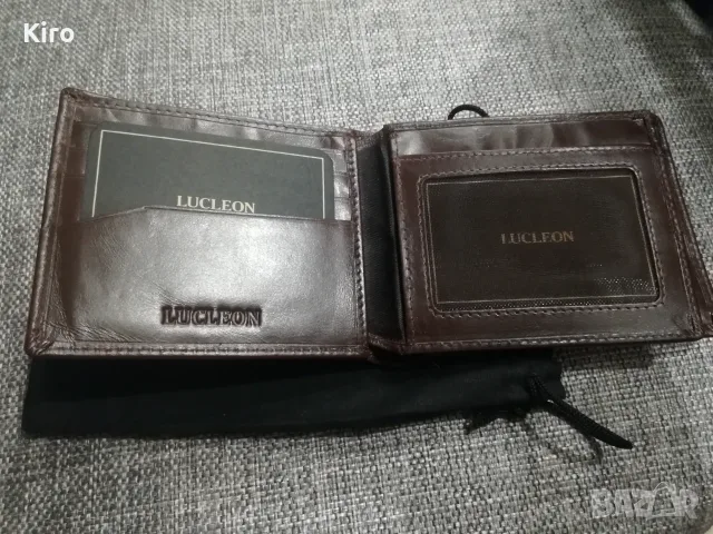 Мъжки нов кожен портфейл lucleon , снимка 5 - Портфейли, портмонета - 56510748