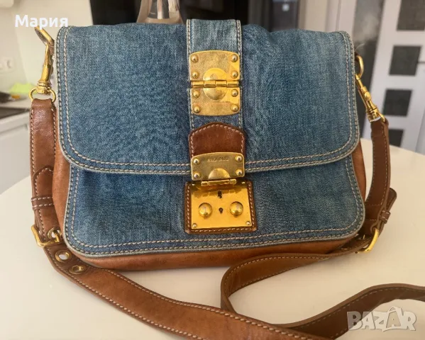 Много рядка оргинална MiuMiu чанта от деним