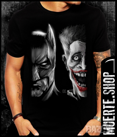 Тениска с щампа BATMAN AND JOKER FACES