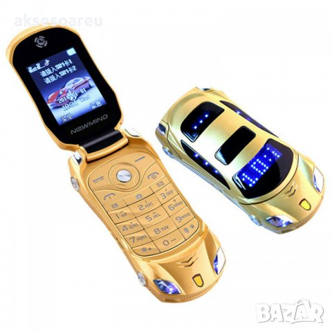 Мобилен телефон GSM с две сим карти Dual Sim отключен нов за ученици студенти с форма на автомобил ф, снимка 15 - Други - 38307184