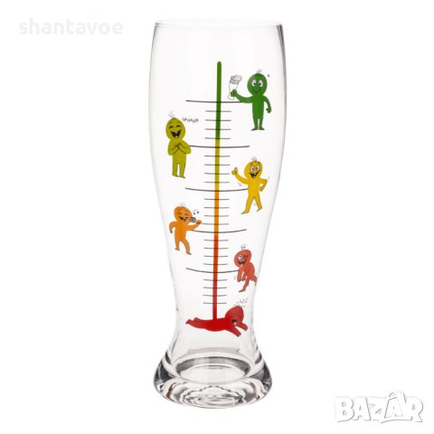 Голяма стъклена чаша Бирен Барометър - 1300 мл, снимка 2 - Подаръци за мъже - 42575369