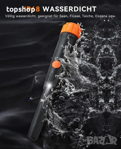 НОВ Метален детектор / металотърсач / металдетектор Sunpow IP68, кобур, 9V батерия и чанта, звук..., снимка 5 - Друга електроника - 50555784