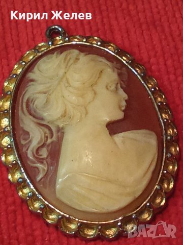 ВИНТИДЖ ВИКТОРИАНСКА КАМЕЯ ПРЕКРАСНА БРОНЗОВА ПОЗЛАТЕНА СТАР ПЕНДАНТ АРТ ДЕКО 17477, снимка 12 - Антикварни и старинни предмети - 31196205