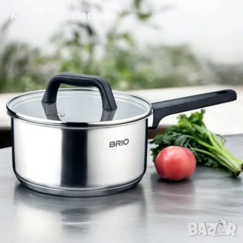 Касерола с капак Brio Metallica, Ø18х9см, 2.2л, снимка 4 - Съдове за готвене - 49249186