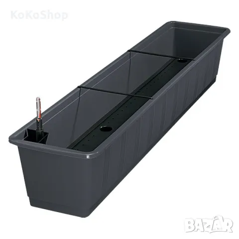 Сандъче за цветя с поливна система-100х20х17 см./сиво сандъче за цветя