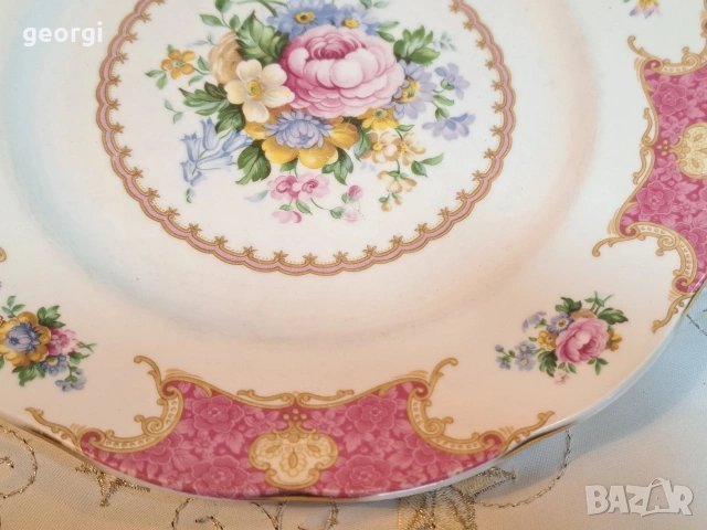 голяма порцеланова чиния Royal Albert Lady Carlyle 32/5, снимка 5 - Чинии - 53219387